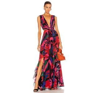 PatBO Rio Cutout Maxi Chiffon Dress